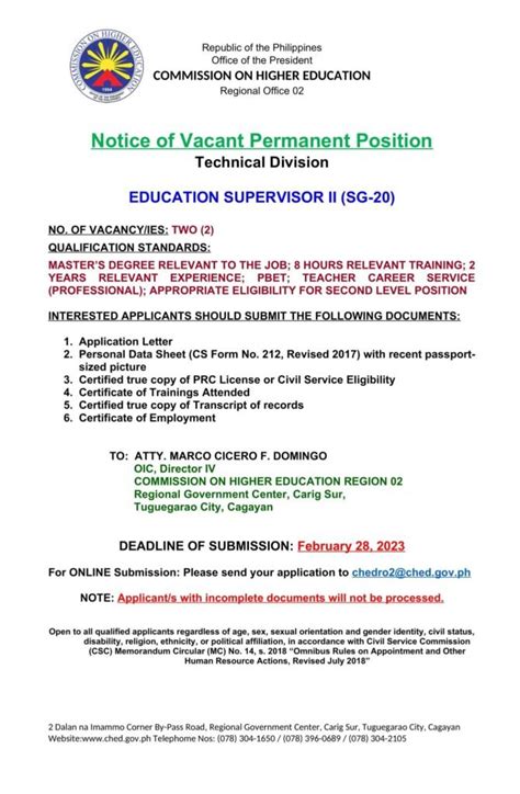 ched office novaliches|𝗡𝗢𝗧𝗜𝗖𝗘 𝗢𝗙 𝗩𝗔𝗖𝗔𝗡𝗧 𝗣𝗘𝗥𝗠𝗔𝗡𝗘𝗡𝗧 .